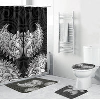 New Zealand Ta Moko Bathroom Set Aotearoa Maori Chest Tattoo Black LT14 Bathroom Set (4 pcs) Black - Polynesian Pride