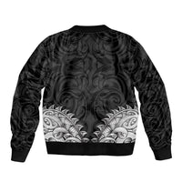 New Zealand Ta Moko Bomber Jacket Aotearoa Maori Chest Tattoo Black LT14 - Polynesian Pride