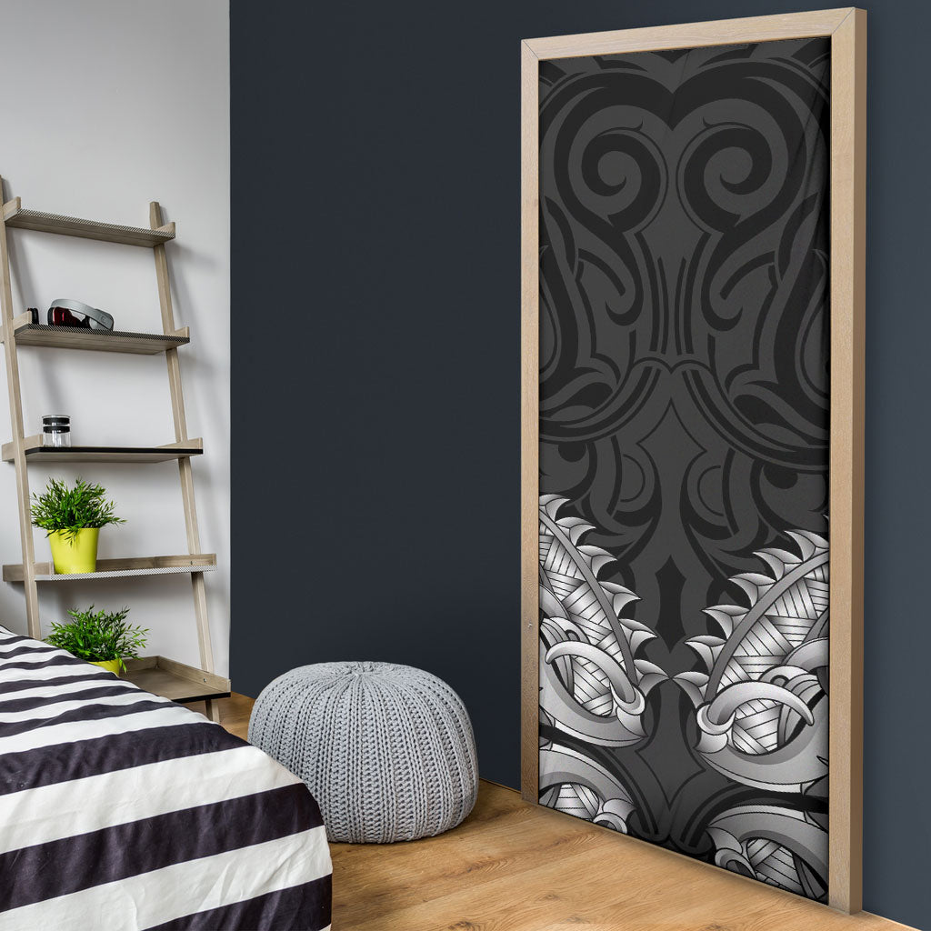 New Zealand Ta Moko Door Cover Aotearoa Maori Chest Tattoo Black LT14 - Polynesian Pride