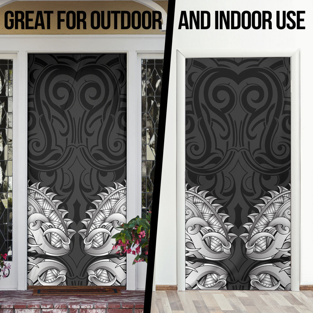 New Zealand Ta Moko Door Cover Aotearoa Maori Chest Tattoo Black LT14 - Polynesian Pride