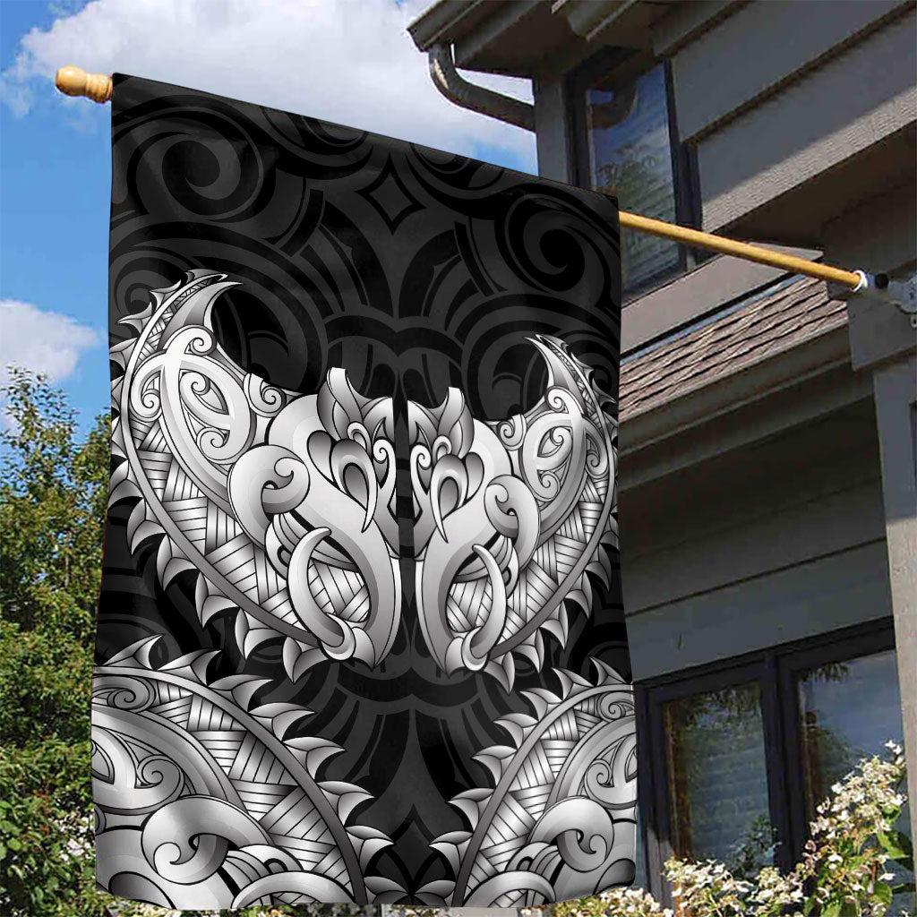 New Zealand Ta Moko Garden Flag Aotearoa Maori Chest Tattoo Black LT14 - Polynesian Pride