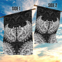 New Zealand Ta Moko Garden Flag Aotearoa Maori Chest Tattoo Black LT14 - Polynesian Pride