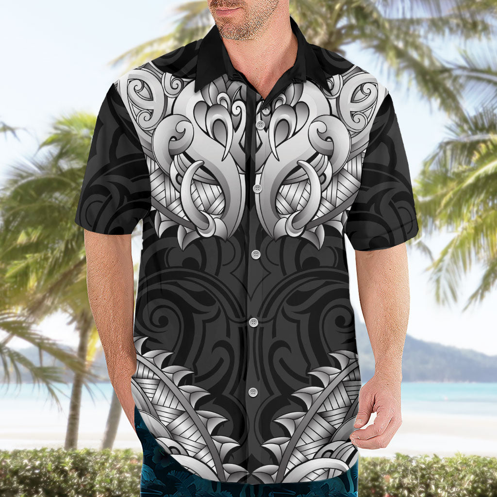New Zealand Ta Moko Hawaiian Shirt Aotearoa Maori Chest Tattoo Black LT14 - Polynesian Pride