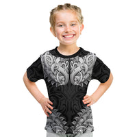 New Zealand Ta Moko Kid T Shirt Aotearoa Maori Chest Tattoo Black LT14 Black - Polynesian Pride