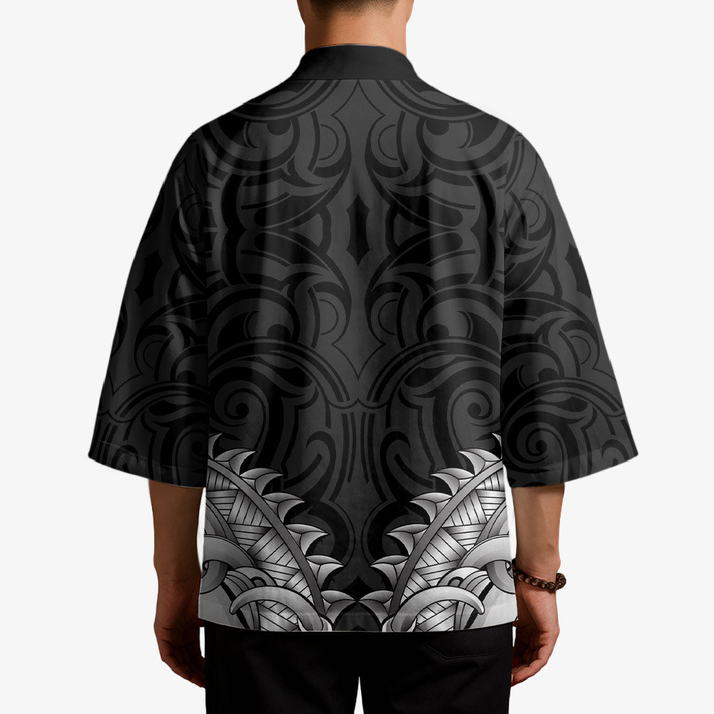 New Zealand Ta Moko Kimono Aotearoa Maori Chest Tattoo Black LT14 - Polynesian Pride