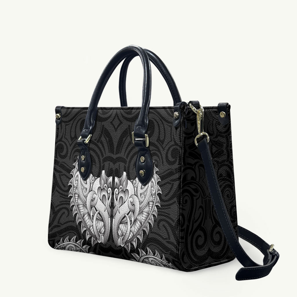 New Zealand Ta Moko Leather Bag Aotearoa Maori Chest Tattoo Black LT14 Black - Polynesian Pride