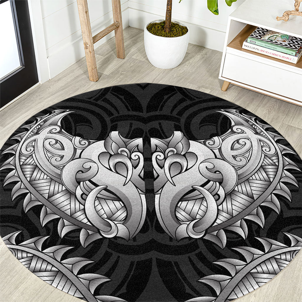 New Zealand Ta Moko Round Carpet Aotearoa Maori Chest Tattoo Black LT14 Black - Polynesian Pride