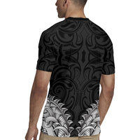 New Zealand Ta Moko Rugby Jersey Aotearoa Maori Chest Tattoo Black LT14 - Polynesian Pride