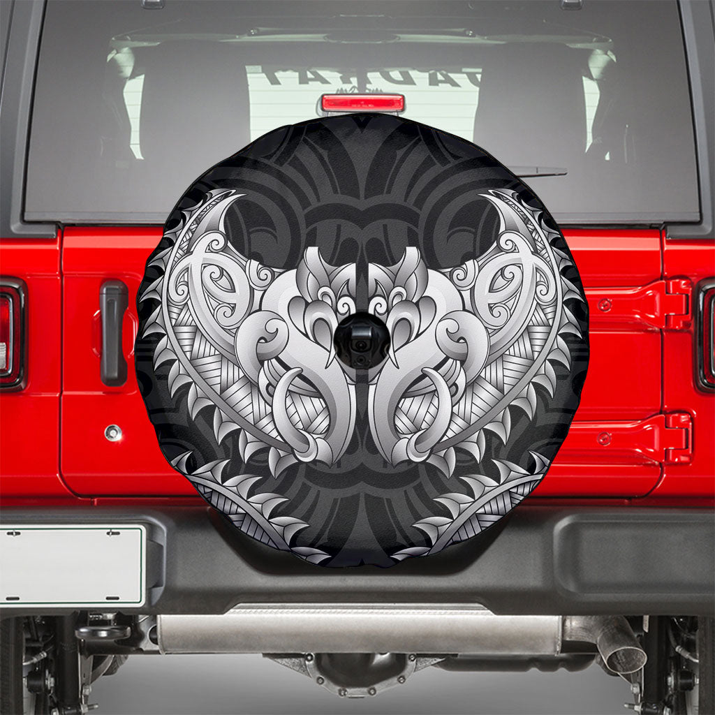 New Zealand Ta Moko Spare Tire Cover Aotearoa Maori Chest Tattoo Black LT14 - Polynesian Pride
