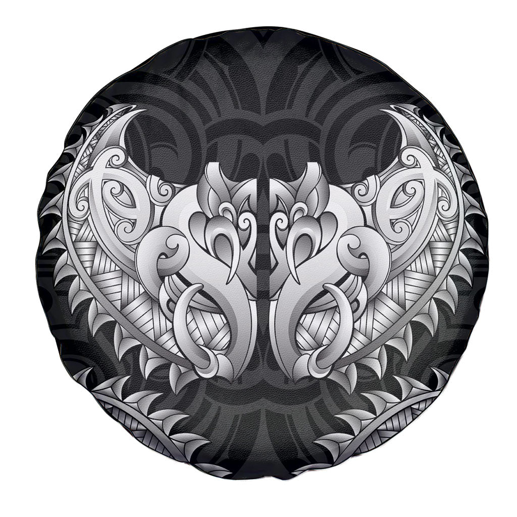 New Zealand Ta Moko Spare Tire Cover Aotearoa Maori Chest Tattoo Black LT14 - Polynesian Pride