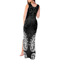 New Zealand Ta Moko Tank Maxi Dress Aotearoa Maori Chest Tattoo Black LT14 - Polynesian Pride