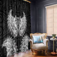 New Zealand Ta Moko Window Curtain Aotearoa Maori Chest Tattoo Black LT14 - Polynesian Pride