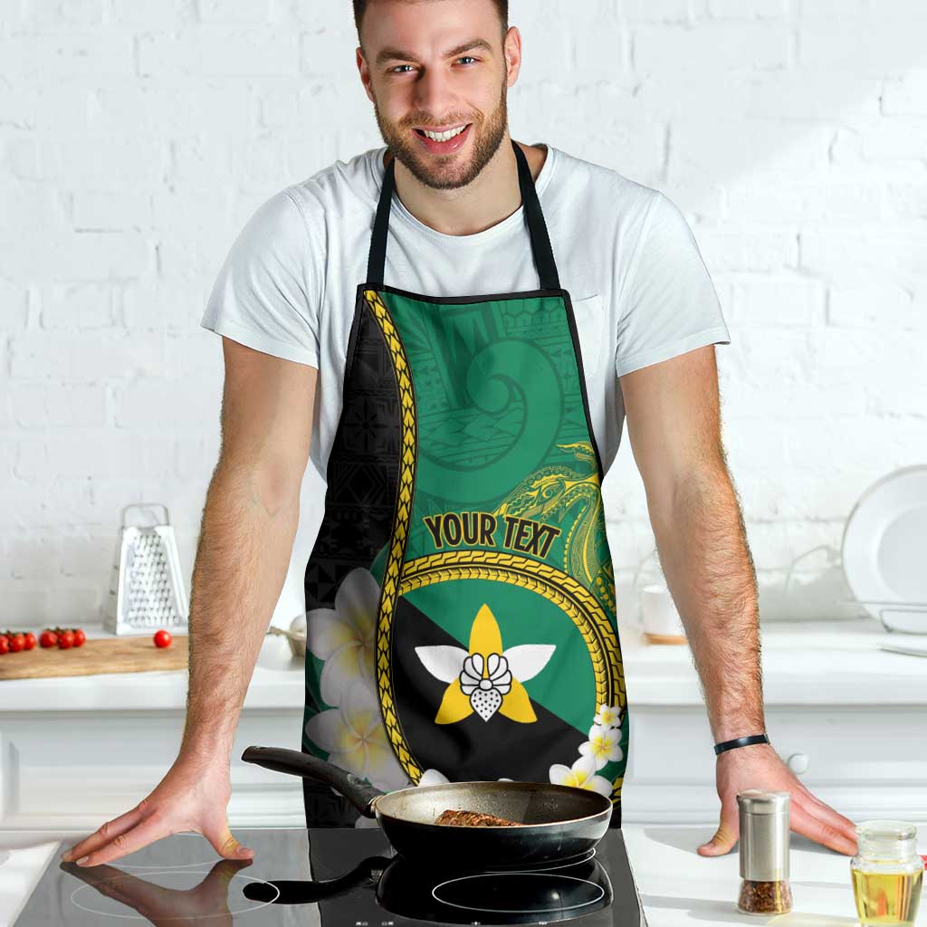 Personalised PNG Enga Provins Apron Papua New Guinea Plumeria Melanesian Pattern - Polynesian Pride