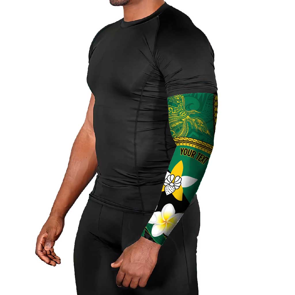 Personalised PNG Enga Provins Arm Sleeves Papua New Guinea Plumeria Melanesian Pattern - Polynesian Pride