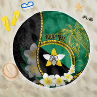 Personalised PNG Enga Provins Beach Blanket Papua New Guinea Plumeria Melanesian Pattern - Polynesian Pride