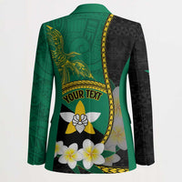 Personalised PNG Enga Provins Blazer Papua New Guinea Plumeria Melanesian Pattern - Polynesian Pride