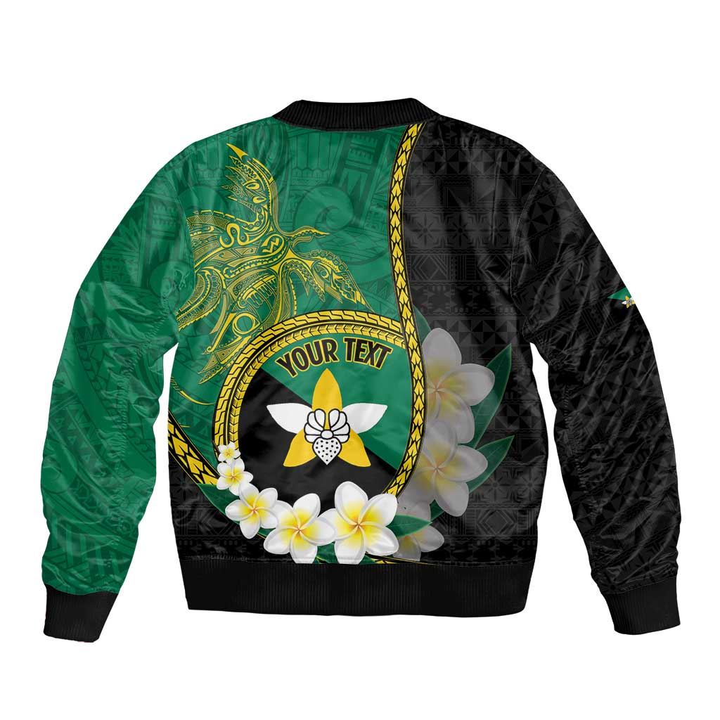 Personalised PNG Enga Provins Bomber Jacket Papua New Guinea Plumeria Melanesian Pattern - Polynesian Pride