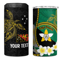 Personalised PNG Enga Provins 4 in 1 Can Cooler Tumbler Papua New Guinea Plumeria Melanesian Pattern - Polynesian Pride