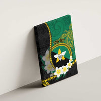 Personalised PNG Enga Provins Canvas Wall Art Papua New Guinea Plumeria Melanesian Pattern - Polynesian Pride