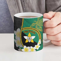 Personalised PNG Enga Provins Ceramic Mug Papua New Guinea Plumeria Melanesian Pattern - Polynesian Pride