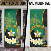 Personalised PNG Enga Provins Door Cover Papua New Guinea Plumeria Melanesian Pattern - Polynesian Pride