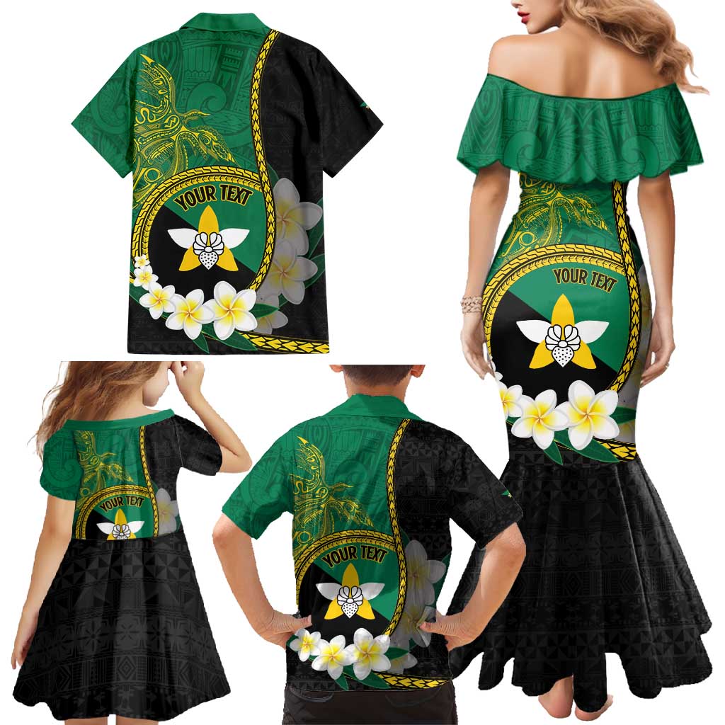 Personalised PNG Enga Provins Family Matching Mermaid Dress and Hawaiian Shirt Papua New Guinea Plumeria Melanesian Pattern - Polynesian Pride