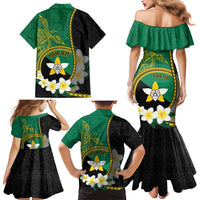 Personalised PNG Enga Provins Family Matching Mermaid Dress and Hawaiian Shirt Papua New Guinea Plumeria Melanesian Pattern - Polynesian Pride
