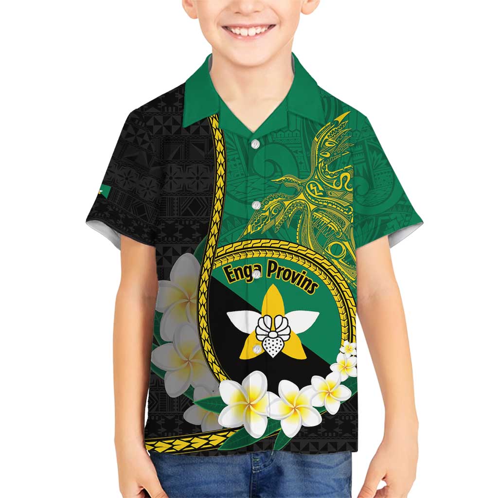 Personalised PNG Enga Provins Family Matching Summer Maxi Dress and Hawaiian Shirt Papua New Guinea Plumeria Melanesian Pattern - Polynesian Pride