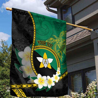 Personalised PNG Enga Provins Garden Flag Papua New Guinea Plumeria Melanesian Pattern - Polynesian Pride