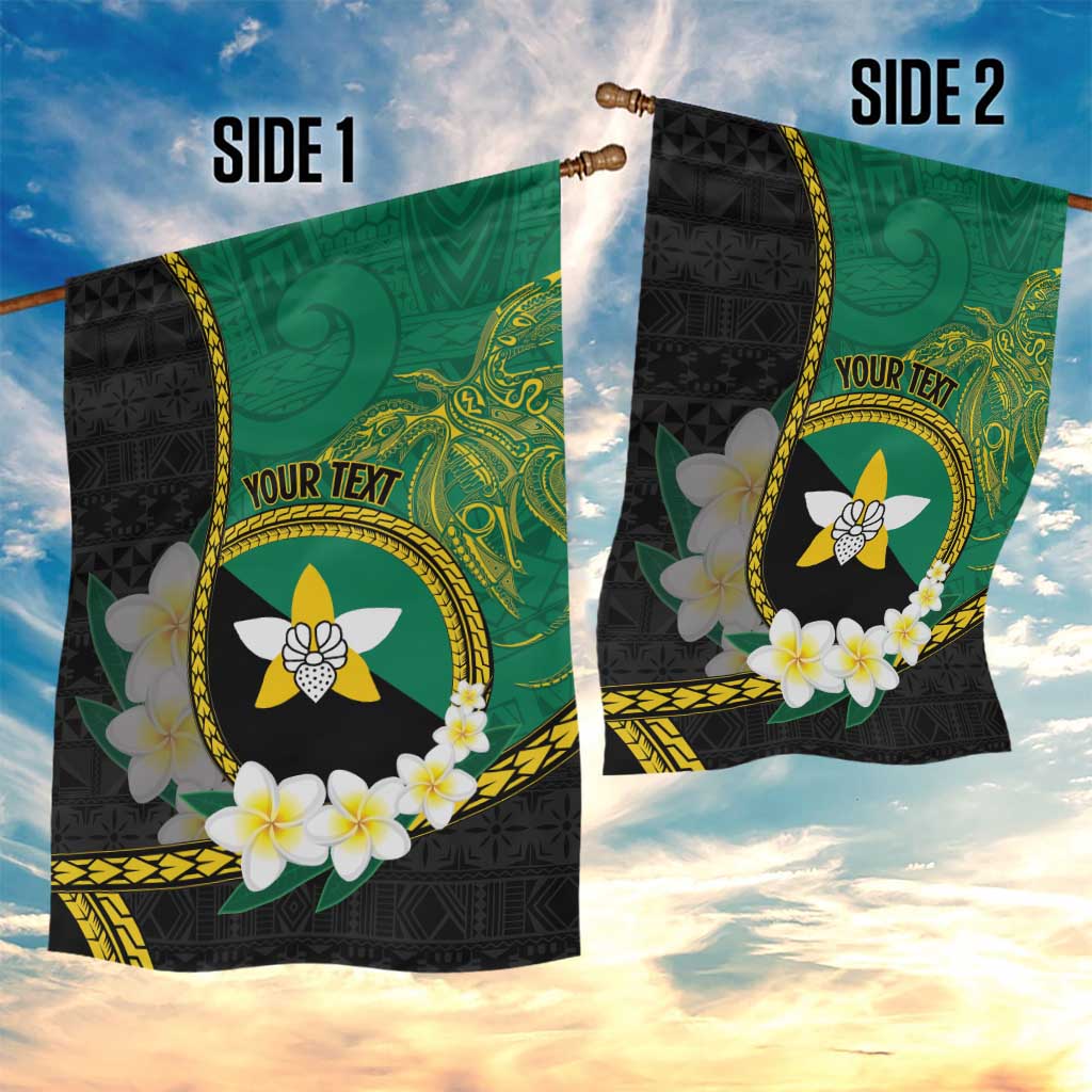 Personalised PNG Enga Provins Garden Flag Papua New Guinea Plumeria Melanesian Pattern - Polynesian Pride