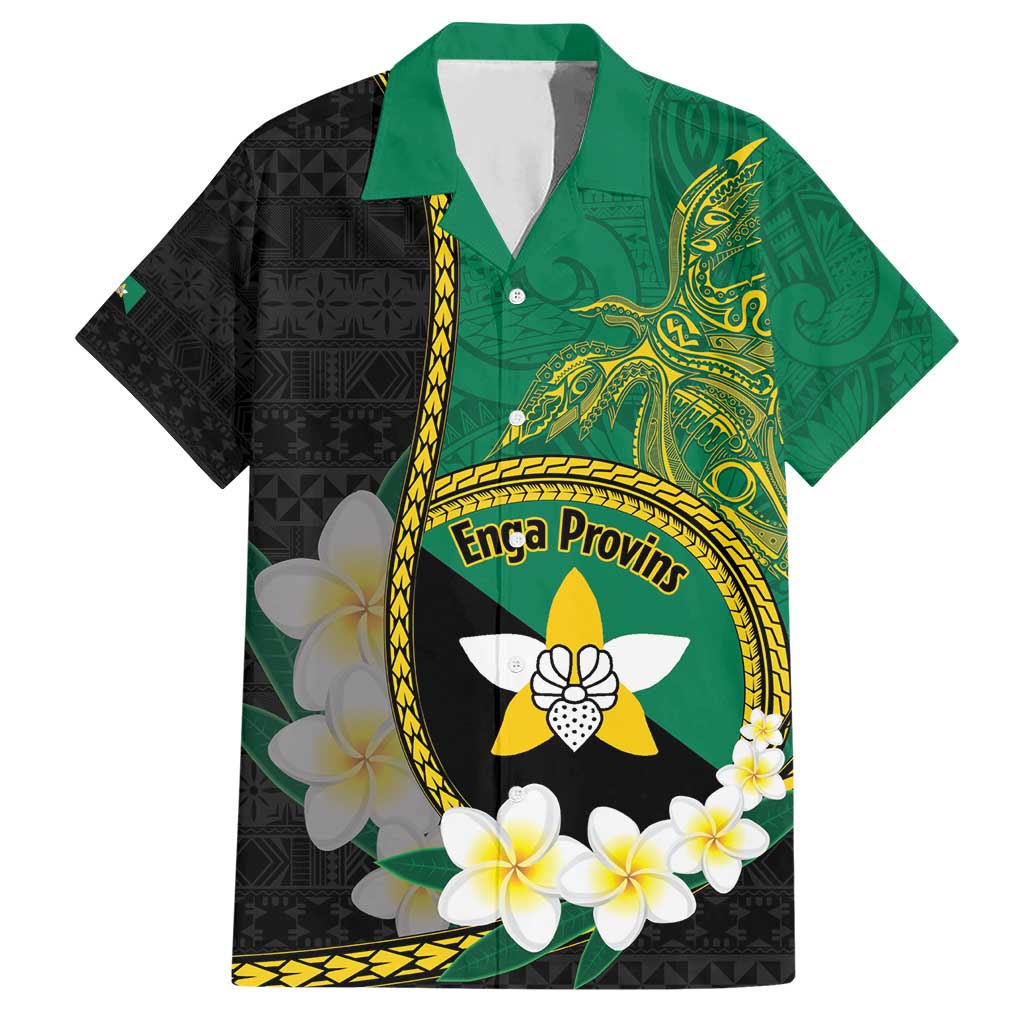 Personalised PNG Enga Provins Hawaiian Shirt Papua New Guinea Plumeria Melanesian Pattern - Polynesian Pride