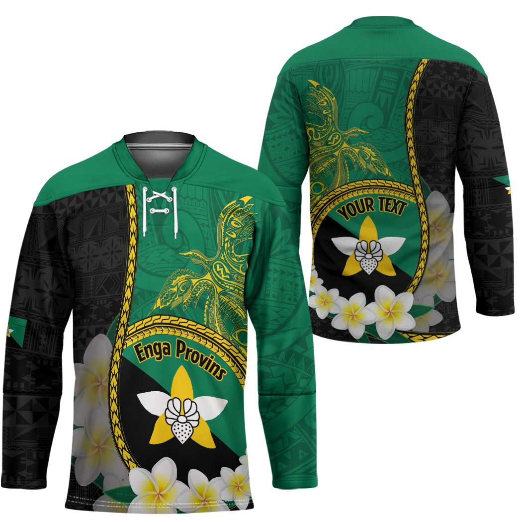 Personalised PNG Enga Provins Hockey Jersey Papua New Guinea Plumeria Melanesian Pattern - Polynesian Pride