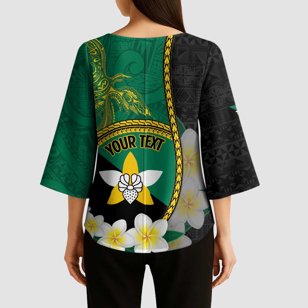 Personalised PNG Enga Provins Kimono Sleeve Blouse Papua New Guinea Plumeria Melanesian Pattern - Polynesian Pride