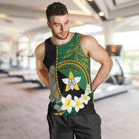 Personalised PNG Enga Provins Men Tank Top Papua New Guinea Plumeria Melanesian Pattern - Polynesian Pride