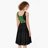 Personalised PNG Enga Provins Midi Dress Papua New Guinea Plumeria Melanesian Pattern - Polynesian Pride