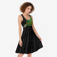 Personalised PNG Enga Provins Midi Dress Papua New Guinea Plumeria Melanesian Pattern - Polynesian Pride