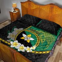 Personalised PNG Enga Provins Quilt Bed Set Papua New Guinea Plumeria Melanesian Pattern - Polynesian Pride