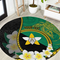 Personalised PNG Enga Provins Round Carpet Papua New Guinea Plumeria Melanesian Pattern - Polynesian Pride