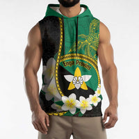 Personalised PNG Enga Provins Sleeveless Hoodie Papua New Guinea Plumeria Melanesian Pattern - Polynesian Pride