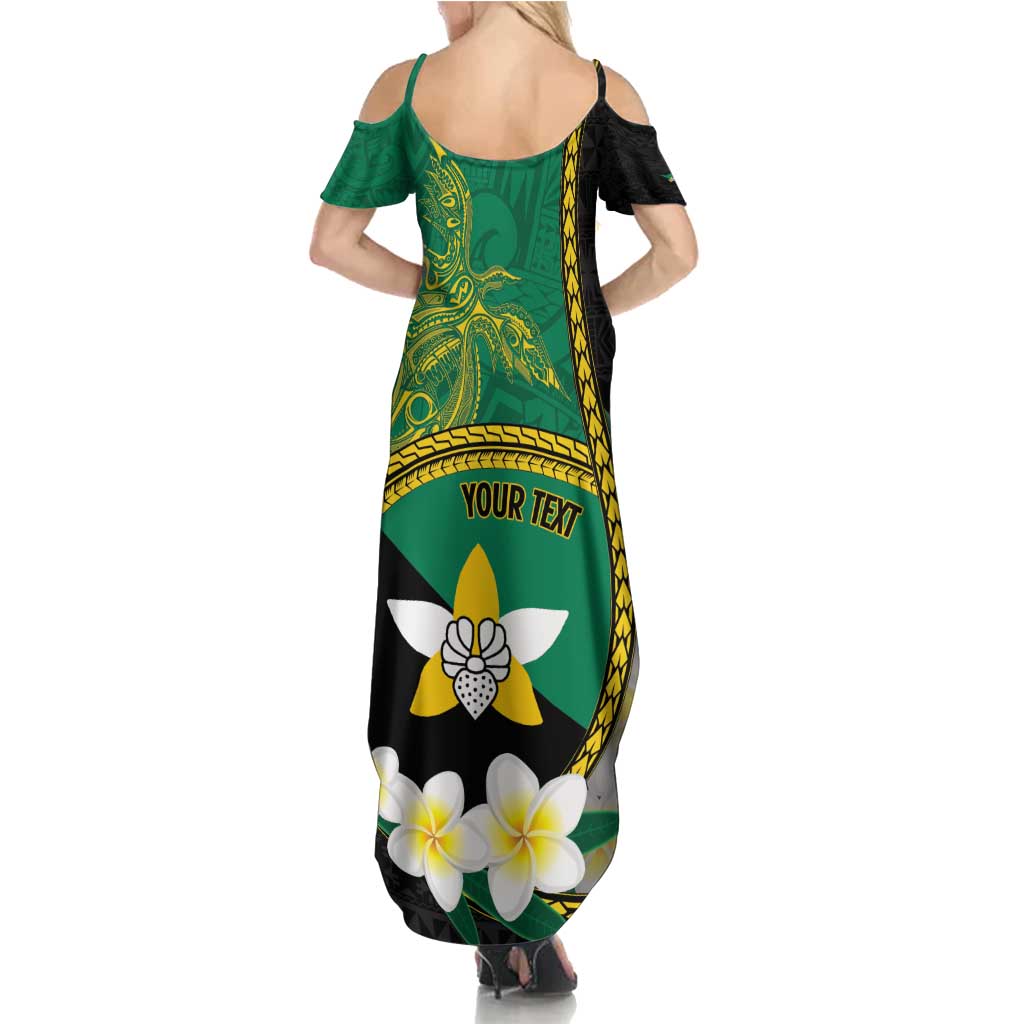 Personalised PNG Enga Provins Summer Maxi Dress Papua New Guinea Plumeria Melanesian Pattern - Polynesian Pride