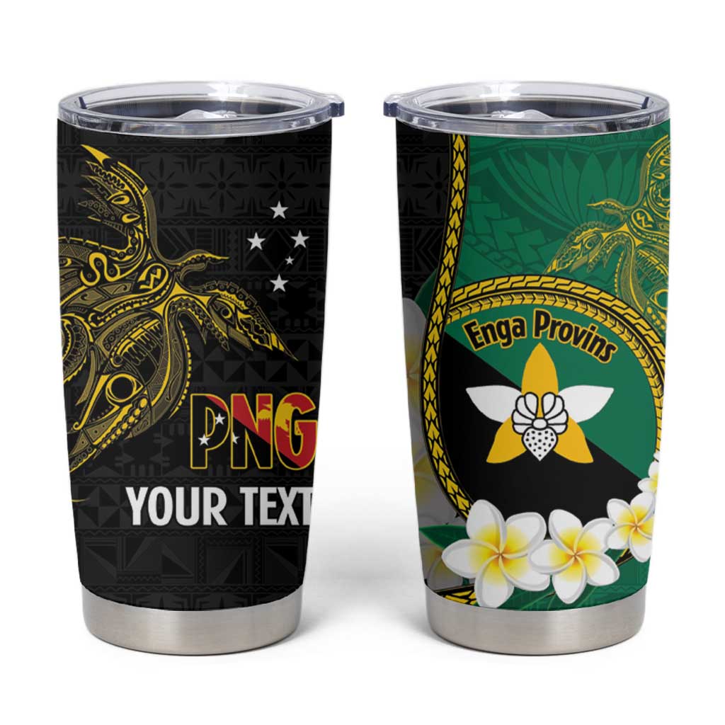 Personalised PNG Enga Provins Tumbler Cup Papua New Guinea Plumeria Melanesian Pattern - Polynesian Pride