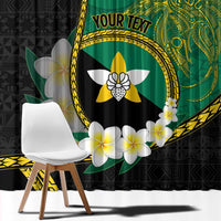 Personalised PNG Enga Provins Window Curtain Papua New Guinea Plumeria Melanesian Pattern - Polynesian Pride