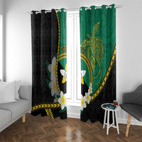 Personalised PNG Enga Provins Window Curtain Papua New Guinea Plumeria Melanesian Pattern - Polynesian Pride