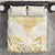Gold White New Zealand Manta Ray Bedding Set Aotearoa Maori Haehae - Polynesian Pride