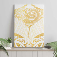 Gold White New Zealand Manta Ray Canvas Wall Art Aotearoa Maori Haehae - Polynesian Pride