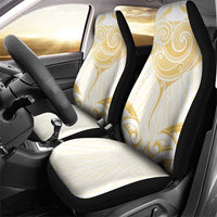 Gold White New Zealand Manta Ray Car Seat Cover Aotearoa Maori Haehae - Polynesian Pride