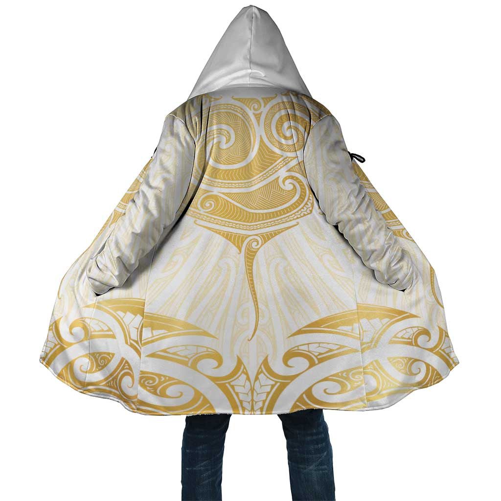 Gold White New Zealand Manta Ray Cloak Aotearoa Maori Haehae - Polynesian Pride