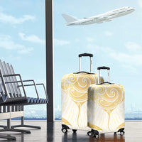 Gold White New Zealand Manta Ray Luggage Cover Aotearoa Maori Haehae - Polynesian Pride