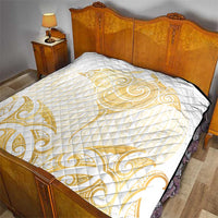 Gold White New Zealand Manta Ray Quilt Aotearoa Maori Haehae - Polynesian Pride