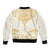 Gold White New Zealand Manta Ray Sleeve Zip Bomber Jacket Aotearoa Maori Haehae - Polynesian Pride